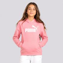 Moletom Puma Ess No.1 Logo Hoodie Juvenil Rosa
