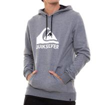 Moletom Quiksilver Canguru Full Logo Masculino Cinza Mescla