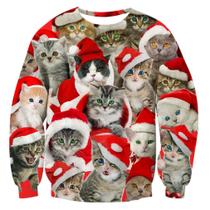 Moletom RAISEVERN Teen Girls Christmas Cat in Space XL
