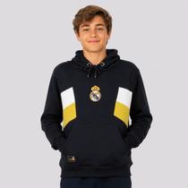 Moletom Real Madrid Canguru Juvenil Azul Marinho