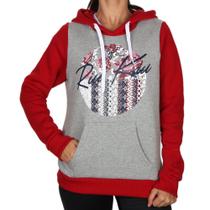 Moletom Riu Kiu Flor - Cinza/vermelho