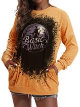 Moletom RMCMS Basic Witch Darkness Halloween feminino laranja Moletom RMCMS Basic Witch Darkness Halloween feminino laranja