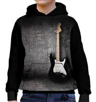 Moletom Rock N Roll Infantil Guitarra UNISSEX Blusa canguru