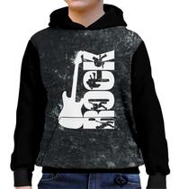 Moletom Rock N Roll Infantil Guitarra UNISSEX Blusa canguru