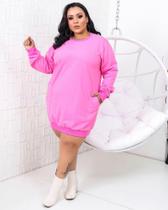 Moletom rosa plus vestido
