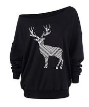 Moletom Roshop Ugly Christmas Reindeer feminino preto tamanho L