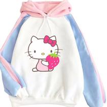 Moletom SAMU Loose Digital Pattern Hello Kitty Strawberr Moletom SAMU Loose Digital Pattern Hello Kitty Strawberr