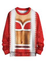 Moletom sanatty unissex, topless, feio, Natal, design 3D