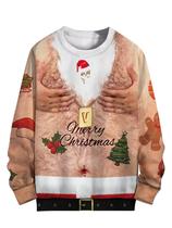 Moletom sanatty unissex, topless, feio, Natal, design 3D