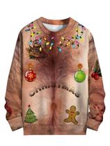 Moletom sanatty unissex, topless, feio, Natal, design 3D