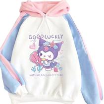 Moletom SANMU Loose Digital Pattern Kuromi Smile Love Moletom SANMU Loose Digital Pattern Kuromi Smile Love