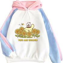 Moletom SANMU Pom Pom Purin Sunflower Color Blocking