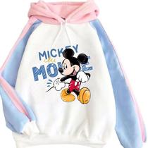 Moletom SANMU Solto com Detalhes em Contraste - Mickey Mouse