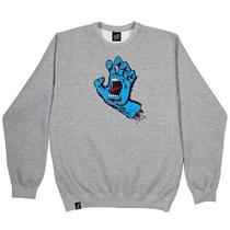 Moletom Santa Cruz Careca Screaming Hand Front WT23 Cinza