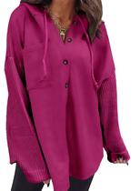 Moletom SHEWIN Oversized para mulheres com capuz folgado vermelho S