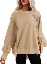 Moletom SHEWIN Oversized para mulheres com gola redonda e manga comprida