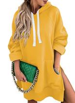 Moletom SHEWIN Oversized para mulheres de manga comprida branca