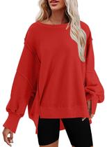 Moletom SHEWIN Oversized para mulheres vermelho Spring 2025 XXL