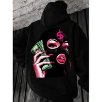 Moletom Streetwear Blusa De Frio Inverno Flanelado Estampado