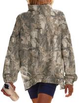 Moletom Sujama Mock Neck Fleece Oversize para mulheres 2026 Moletom Sujama Mock Neck Fleece Oversize para mulheres 2026