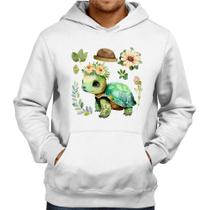 Moletom Tartaruga, flores e chapéu - Foca na Moda