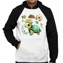 Moletom Tartaruga, flores e chapéu - Foca na Moda