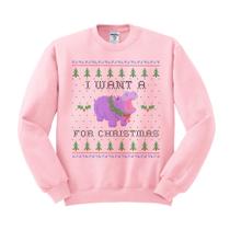 Moletom TeesAndTankYou Hipopótamo Natal Rosa 2XL Moletom TeesAndTankYou Hipopótamo Natal Rosa 2XL