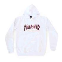Moletom Thrasher Canguru Fechado Double Branco