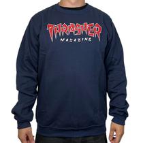 Moletom Thrasher Jagged Logo Careca Azul Moletom Thrasher Jagged Logo Careca Azul