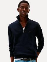 Moletom Tommy Hilfiger Masculino Essential Terry Half Zip Azul Marinho