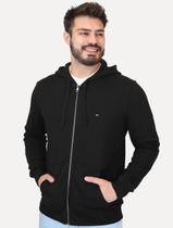 Moletom Tommy Hilfiger Masculino Flag Logo Zip-Through Hoody Preta Moletom Tommy Hilfiger Masculino Flag Logo Zip-Through Hoody Preta