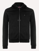 Moletom Tommy Hilfiger Masculino Flag Logo Zip-Through Hoody Preto