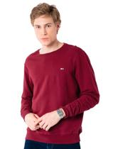 Moletom Tommy Jeans Masculino Regular Crewneck Fleece Bordô