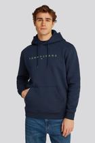 Moletom Tommy Jeans Masculino Regular Linear Logo Hoodie Marinho - Cor Azul marinho - Tamanho L/G Moletom Tommy Jeans Masculino Regular Linear Logo Hoodie Marinho - Cor Azul marinho - Tamanho L/G