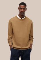 Moletom Tommy Jeans Regular Flag Crew Bege - Cor Bege - Tamanho M/M Moletom Tommy Jeans Regular Flag Crew Bege - Cor Bege - Tamanho M/M