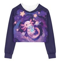 Moletom Tongluoye Cute Axolotl para meninas de 8 a 10 anos roxo Moletom Tongluoye Cute Axolotl para meninas de 8 a 10 anos roxo