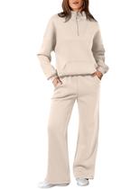 Moletom Track Suits Aleumdr para mulheres, 2 peças, bege, GG Moletom Track Suits Aleumdr para mulheres, 2 peças, bege, GG