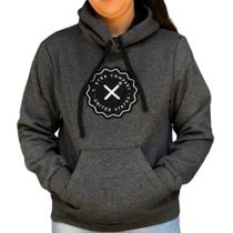 Moletom Txc Fem Cinza Logo Preto Moletom Txc Fem Cinza Logo Preto