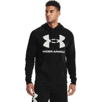 Moletom Under Armour Rival Fleece Big Logo Masculino Preto Cross Academia Dia a dia Gym Treinamento