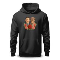 Moletom Unissex Canguru Algodão e Poliéster Estampa Divaldo Franco e Chico Xavier Espiritismo Espírita Allan Kardec Passe Espiritual Espírito Médium