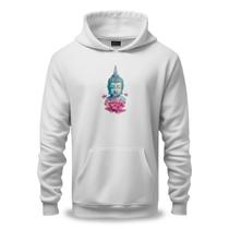 Moletom Unissex Canguru Algodão e Poliéster Estampa Sidarta Gautama, O Buda Nirvana Zen Budismo Meditação Om Budista Oriental Flor de Lótus Iluminação