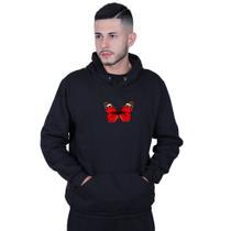 Moletom Unissex Canguru Borboleta Vermelha