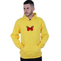 Moletom Unissex Canguru Borboleta Vermelha