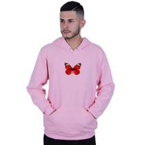 Moletom Unissex Canguru Borboleta Vermelha
