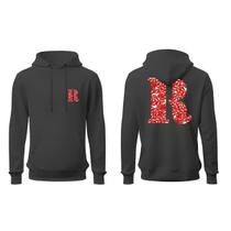 Moletom Unissex Canguru Com Capuz Letra Namorados Casal Blusa De Frio Dia Dos Namorados Confortavel Casual