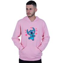 Moletom Unissex Canguru Lilo Stitch Coração