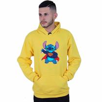 Moletom Unissex Canguru Lilo Stitch Super Homen