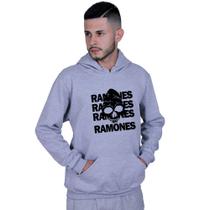 Moletom Unissex Canguru Ramones Caveira World Rock