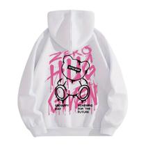 Moletom Unissex Canguru Urso Estilo De Rua Inverno Gráfico Várias Cores