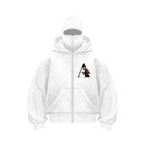 Moletom Unissex Com Capuz Duplo Balaclava Y2K Gótico Harajuku, Suéter De Inverno Com Zíper, Roupa